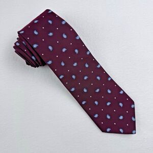 Brooks Brothers Men's 100% Silk Tie Paisley Red Blue White USA Made NWT